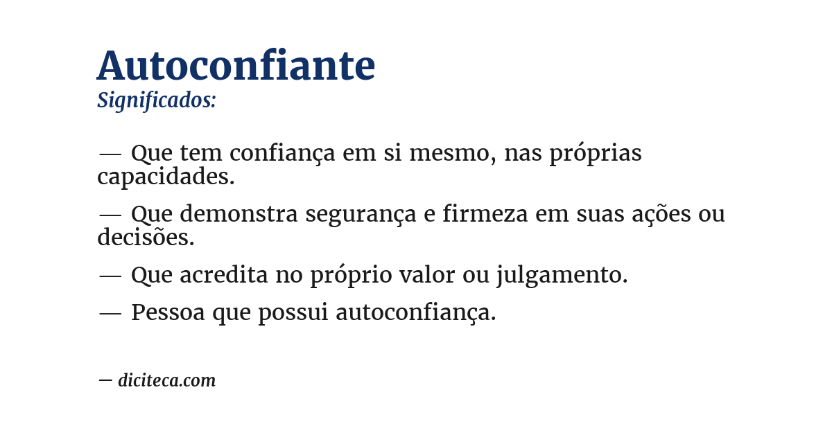 Significado de autoconfiante