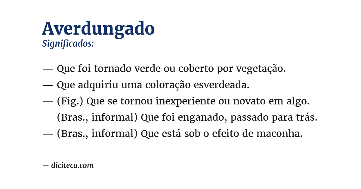 Significado de averdungado