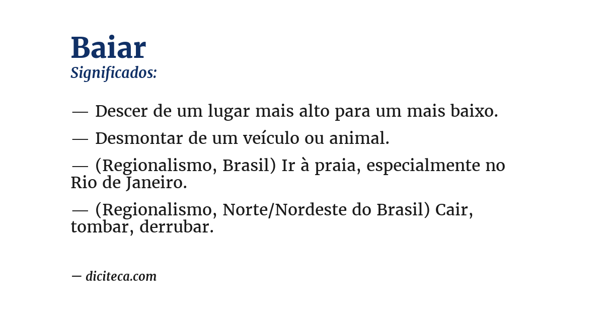 Significado de baiar