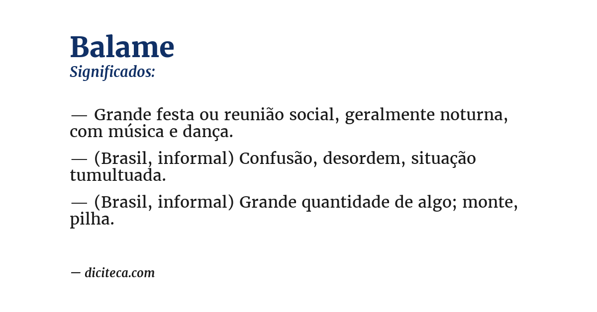 Significado de balame