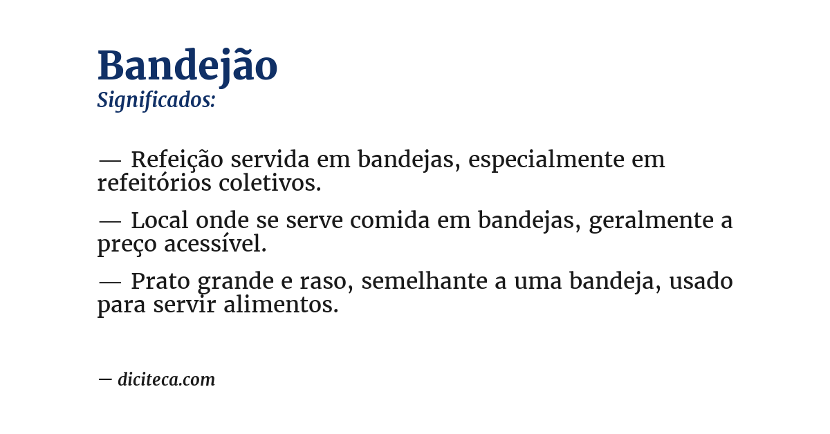 Significado de bandejão