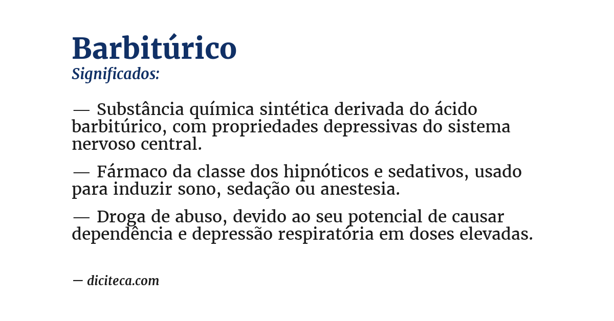 Significado de barbitúrico