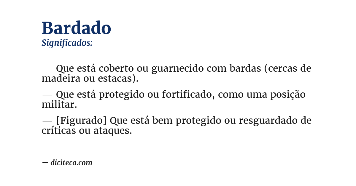 Significado de bardado