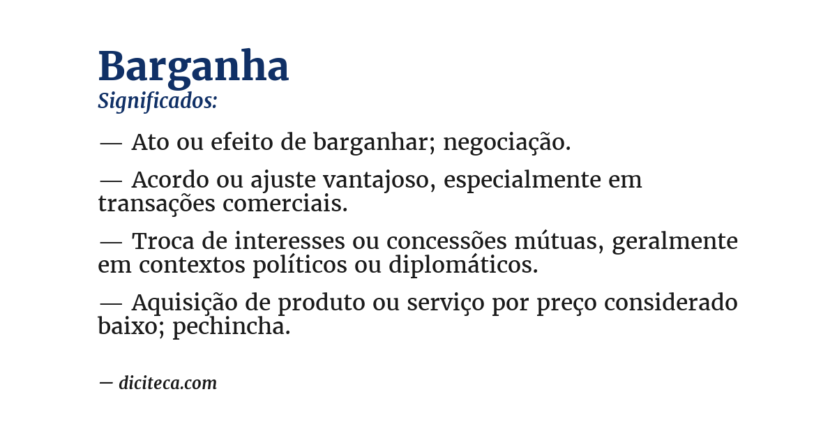 Significado de barganha