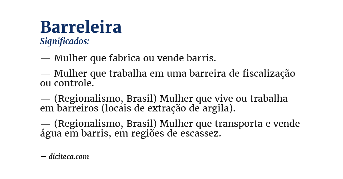 Significado de barreleira