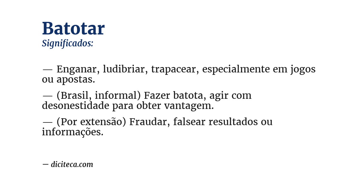 Significado de batotar