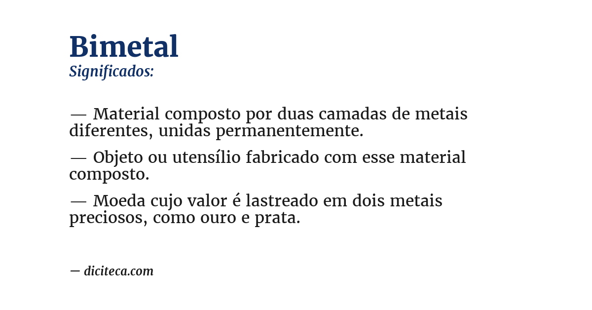 Significado de bimetal