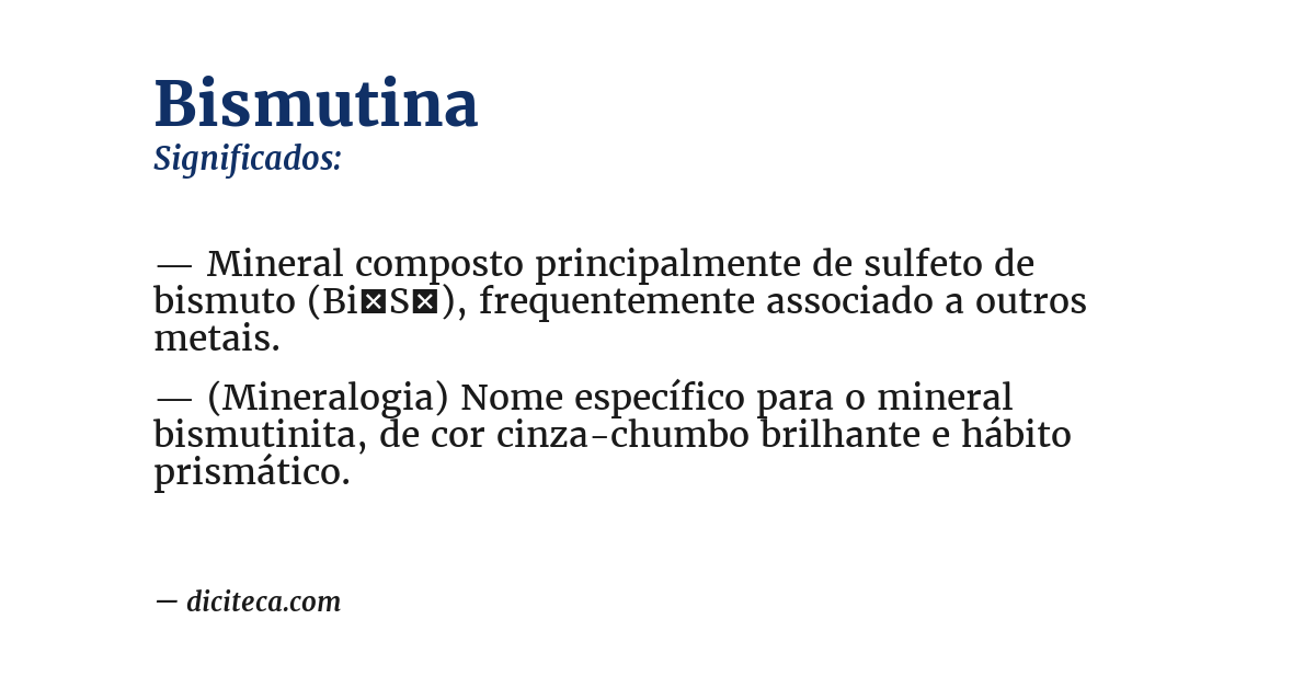 Significado de bismutina