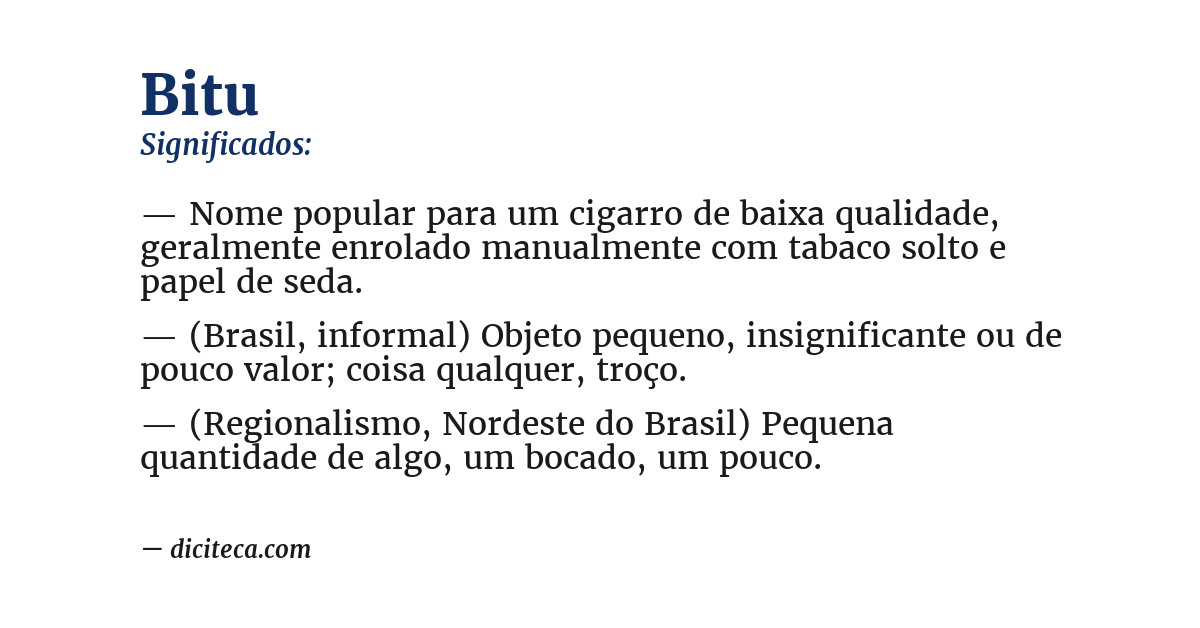Significado de bitu