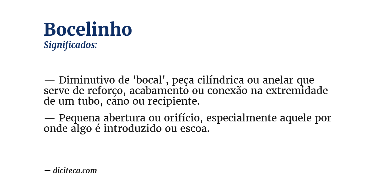 Significado de bocelinho
