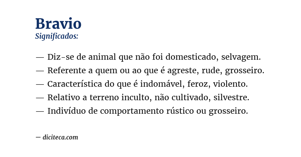 Significado de bravio