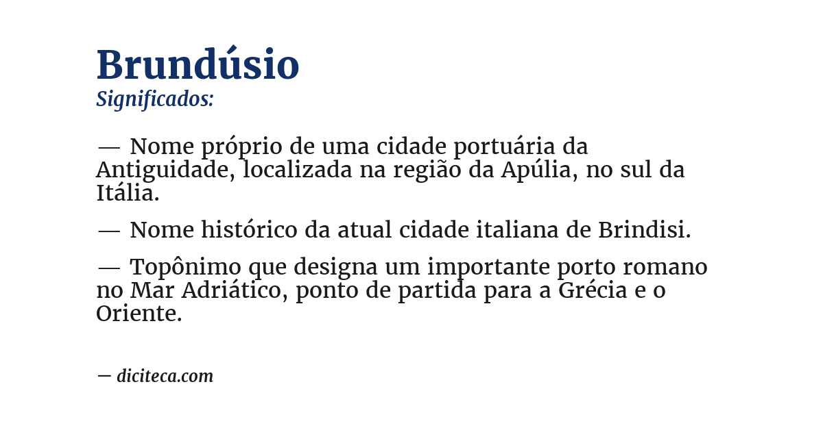 Significado de brundúsio
