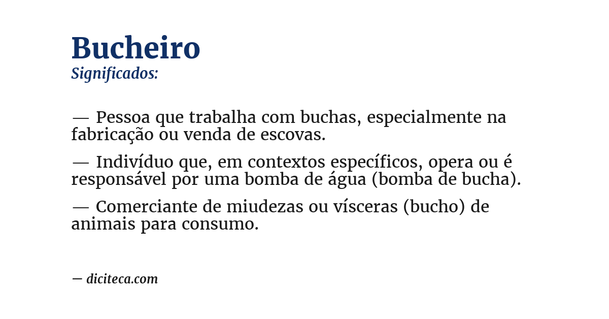 Significado de bucheiro