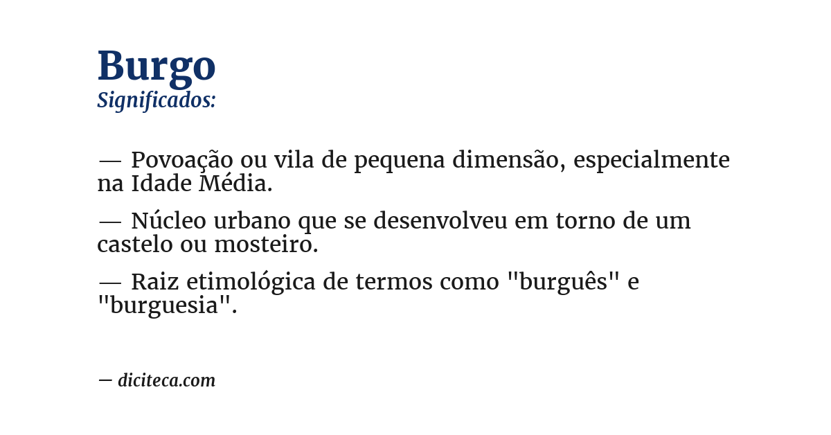 Significado de burgo