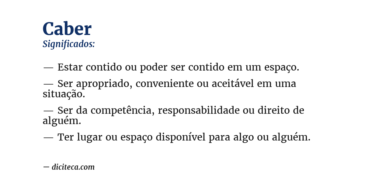 Significado de caber