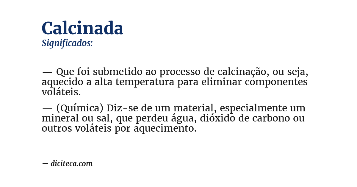 Significado de calcinada