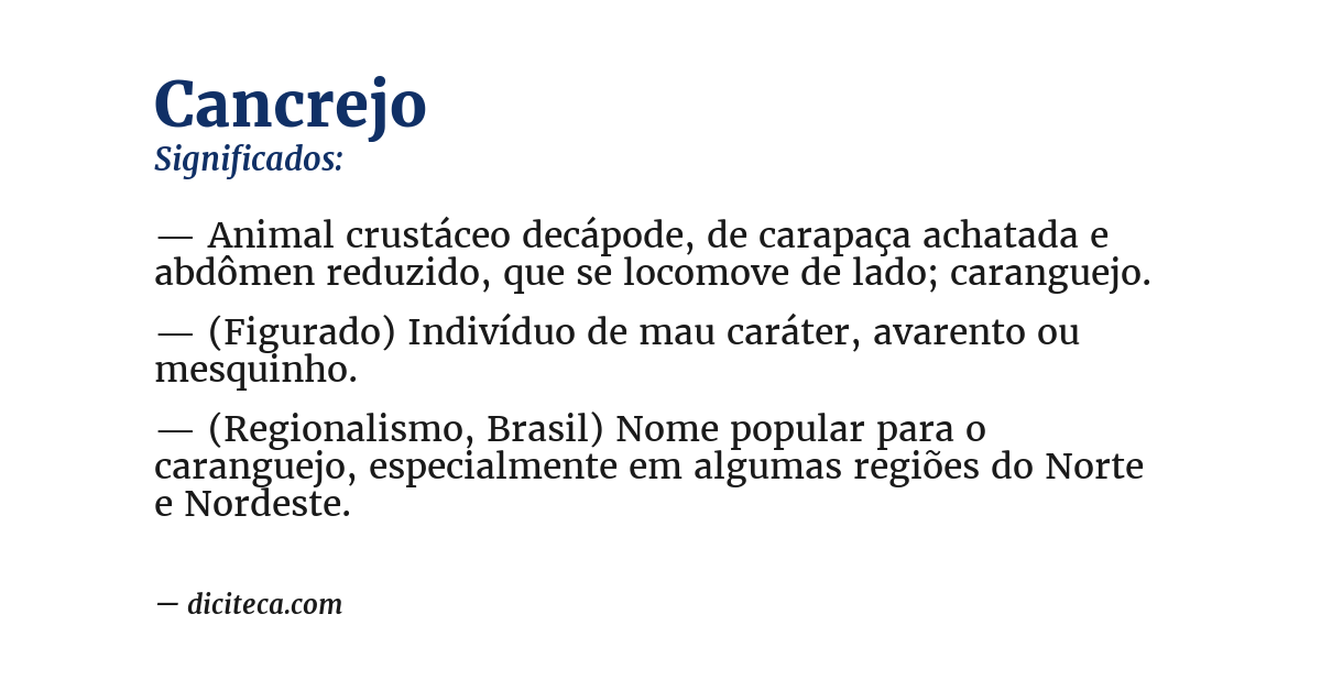 Significado de cancrejo