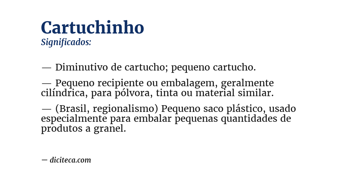 Significado de cartuchinho