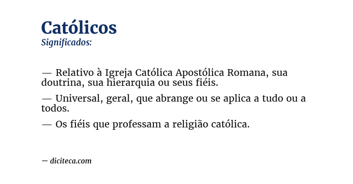 Significado de católicos
