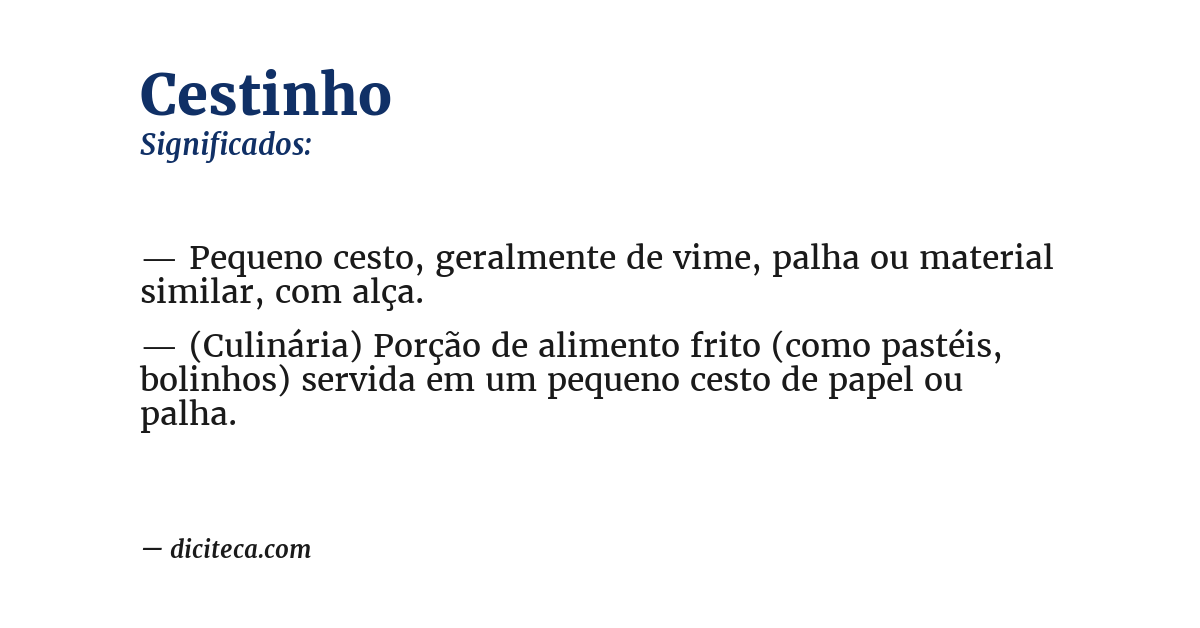 Significado de cestinho