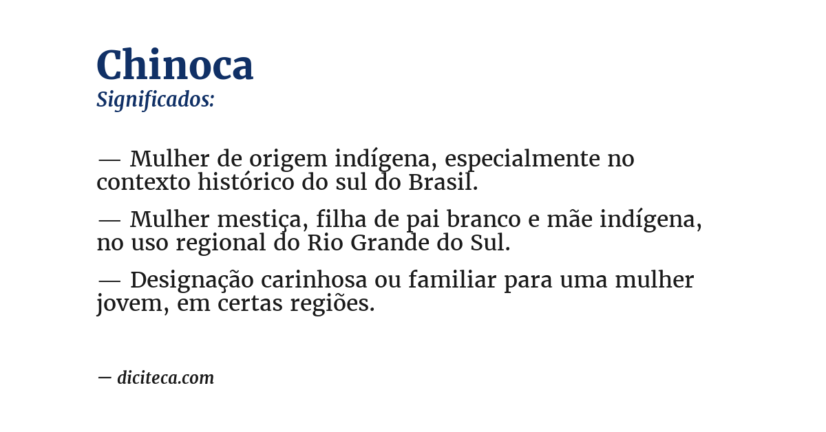 Significado de chinoca