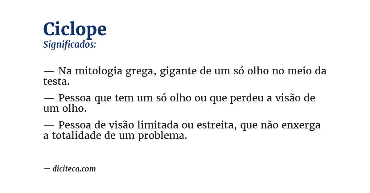 Significado de ciclope