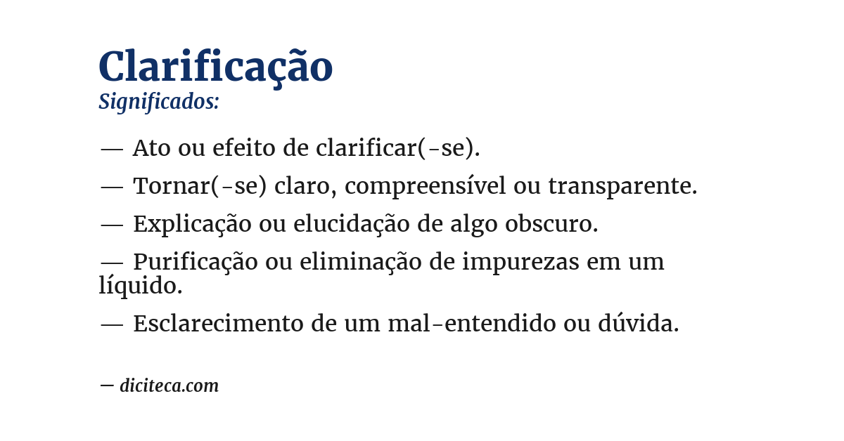 Significado de clarificação