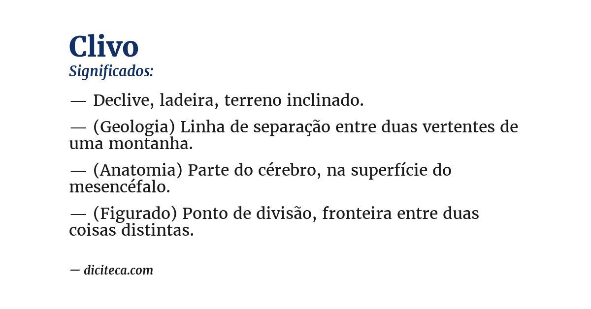 Significado de clivo