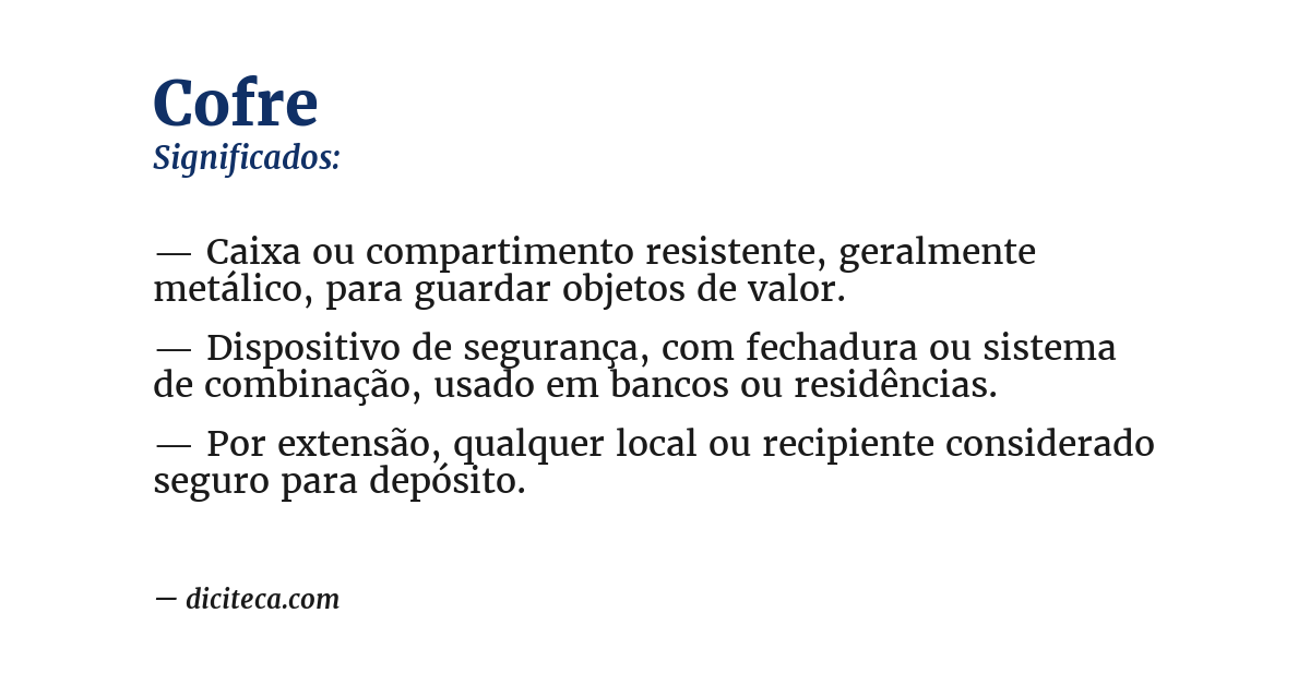 Significado de cofre