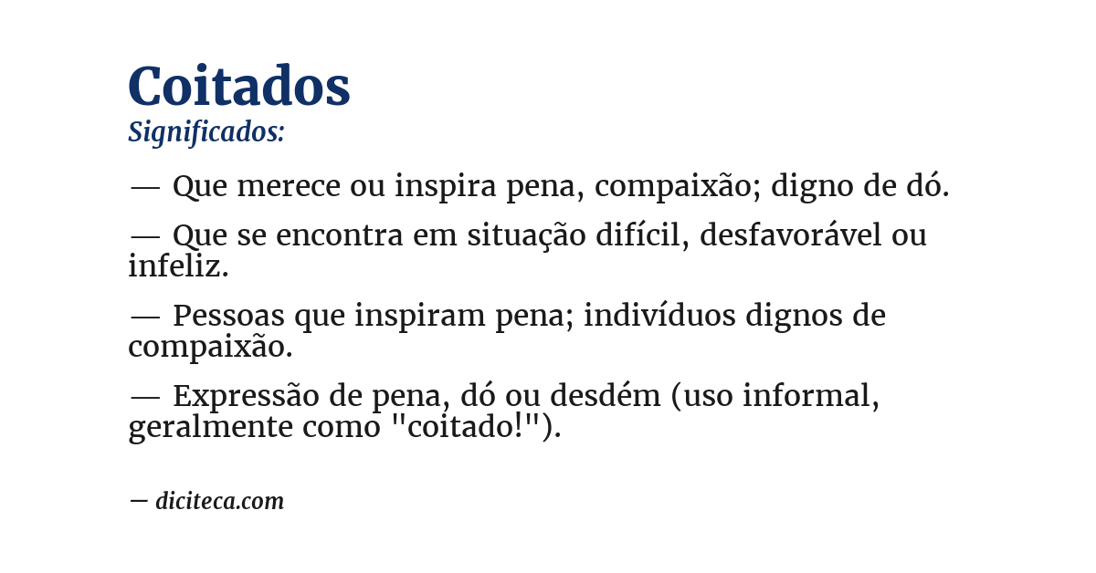 Significado de coitados