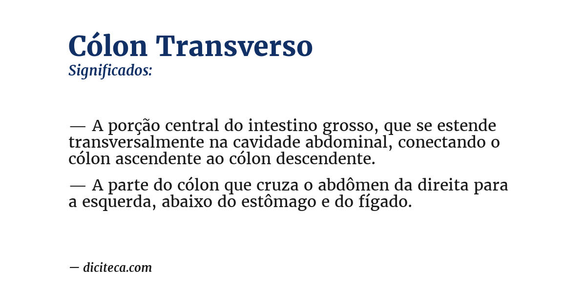 Significado de cólon transverso