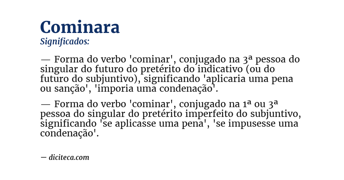 Significado de cominara