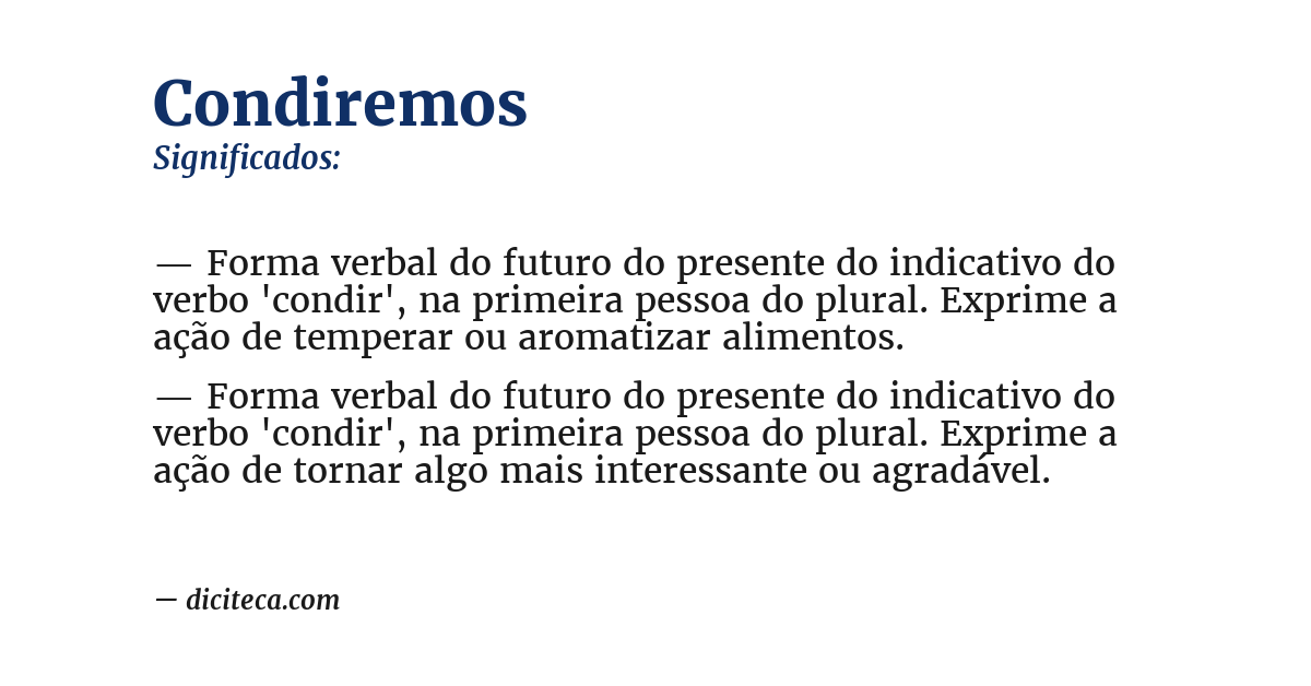 Significado de condiremos