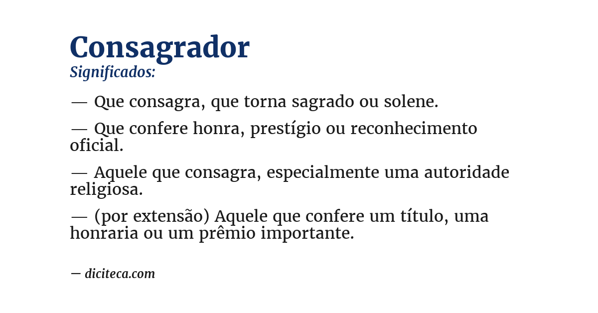 Significado de consagrador