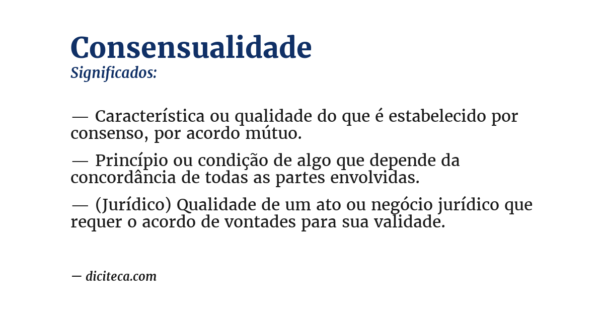 Significado de consensualidade