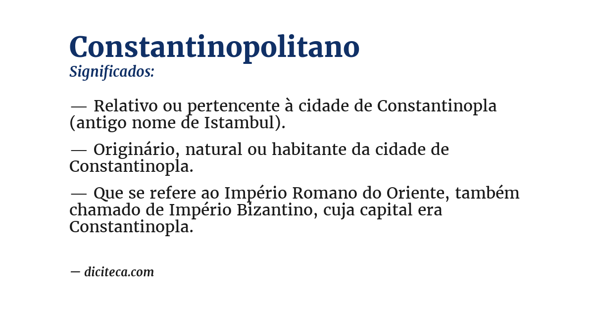 Significado de constantinopolitano