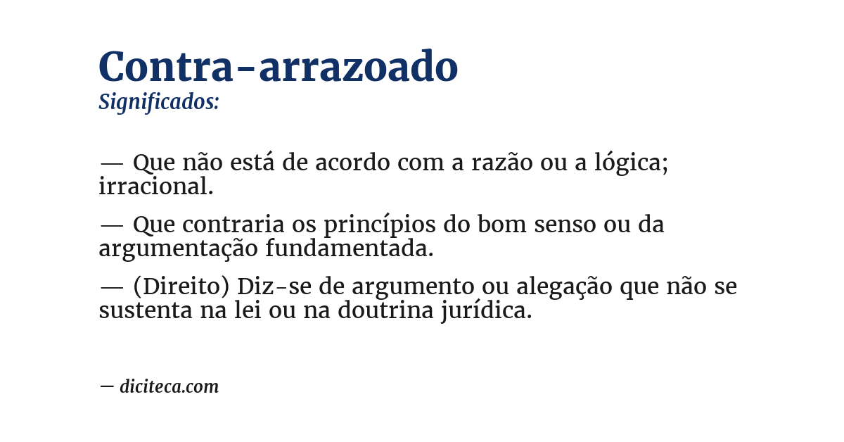 Significado de contra-arrazoado