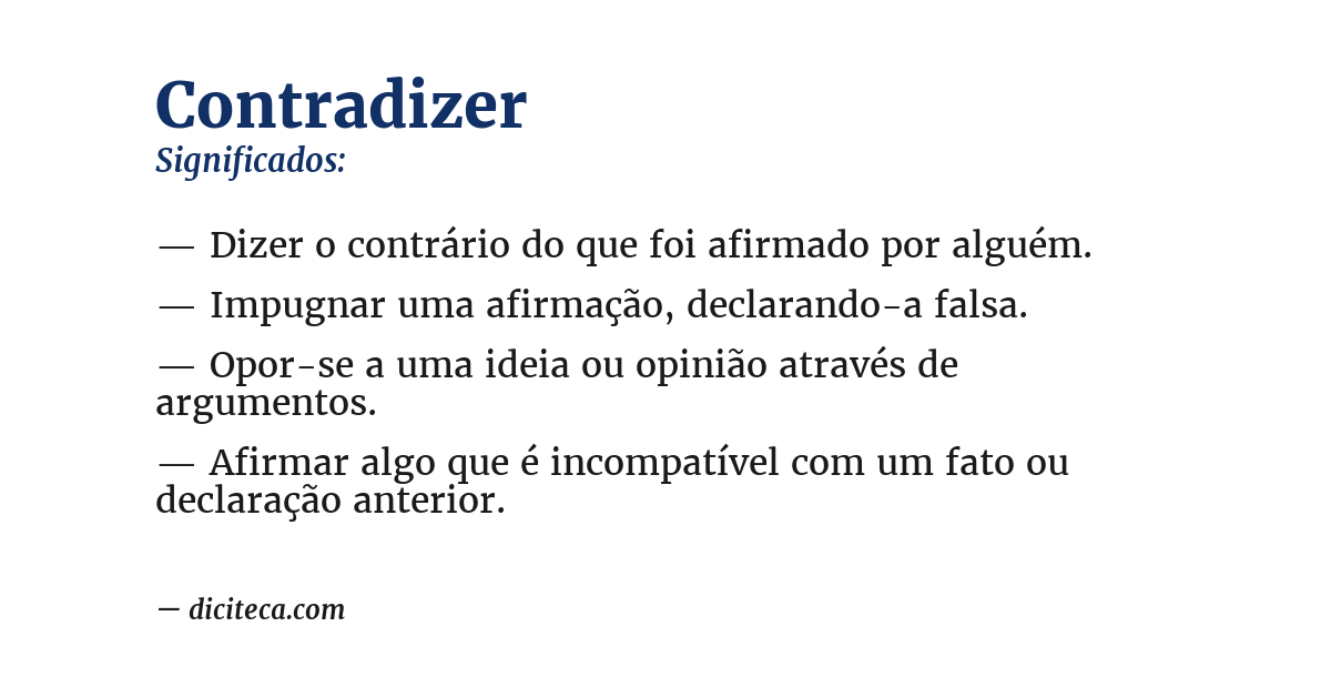 Significado de contradizer