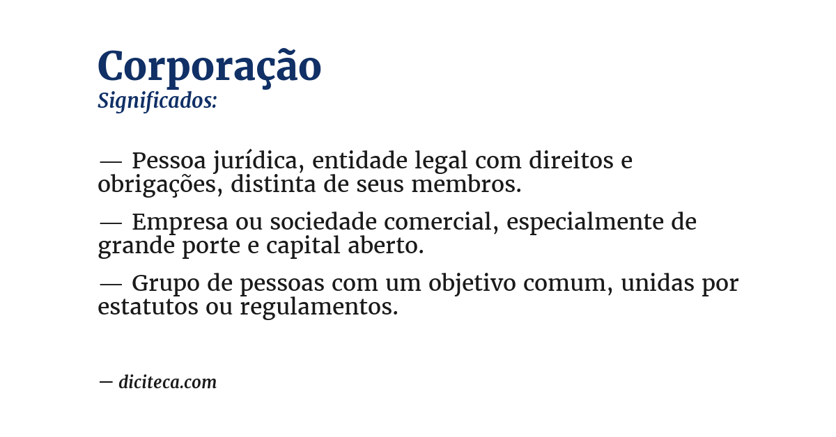 Significado de corporação