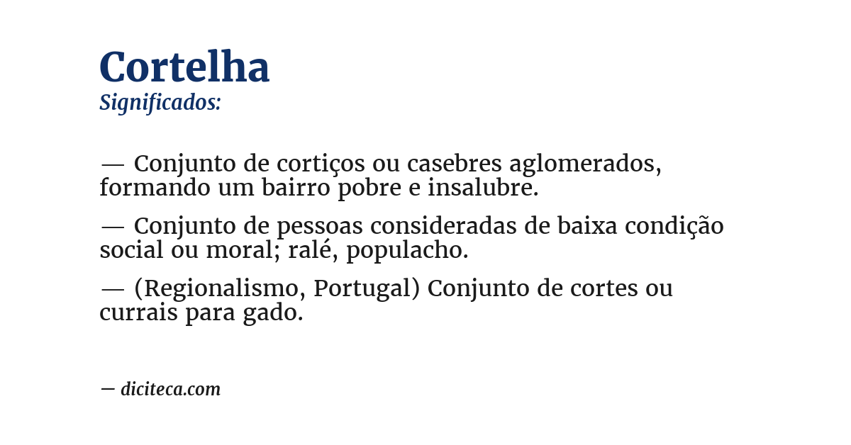 Significado de cortelha