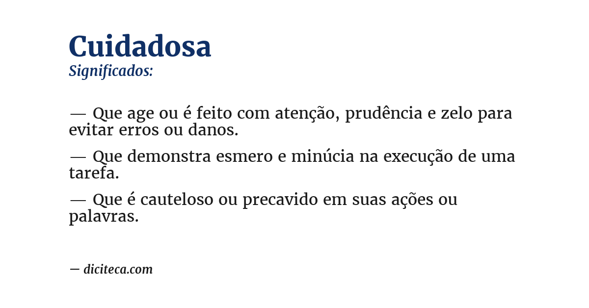 Significado de cuidadosa