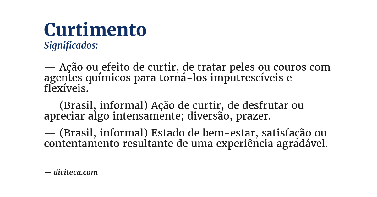 Significado de curtimento