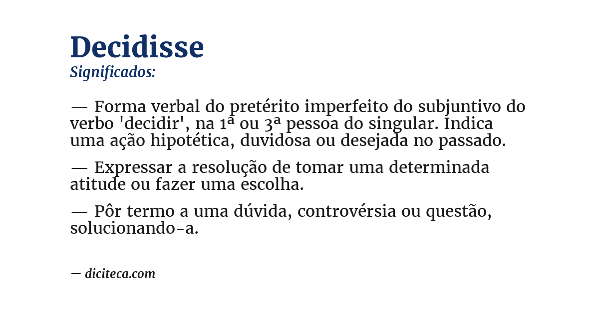 Significado de decidisse