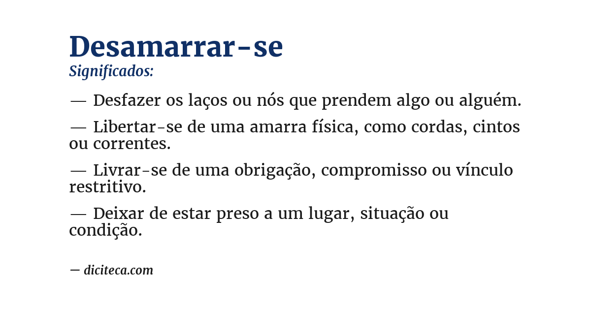 Significado de desamarrar-se