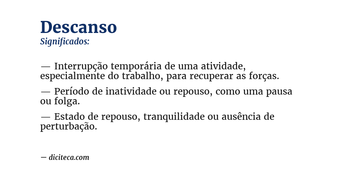 Significado de descanso