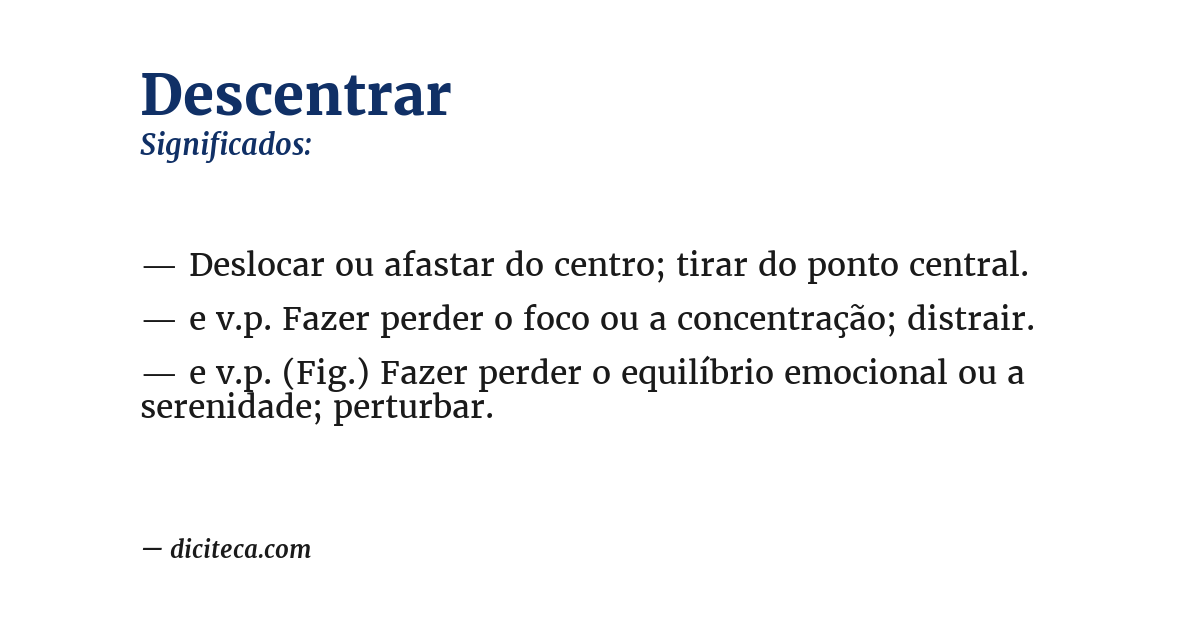 Significado de descentrar