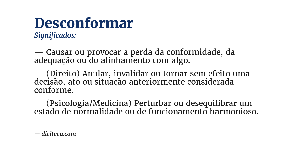 Significado de desconformar