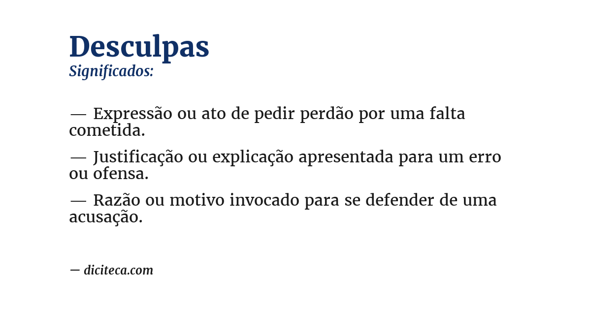 Significado de desculpas