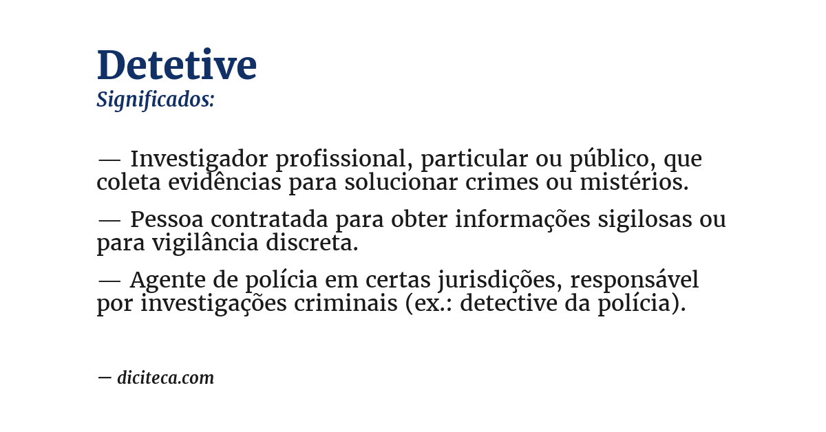 Significado de detetive