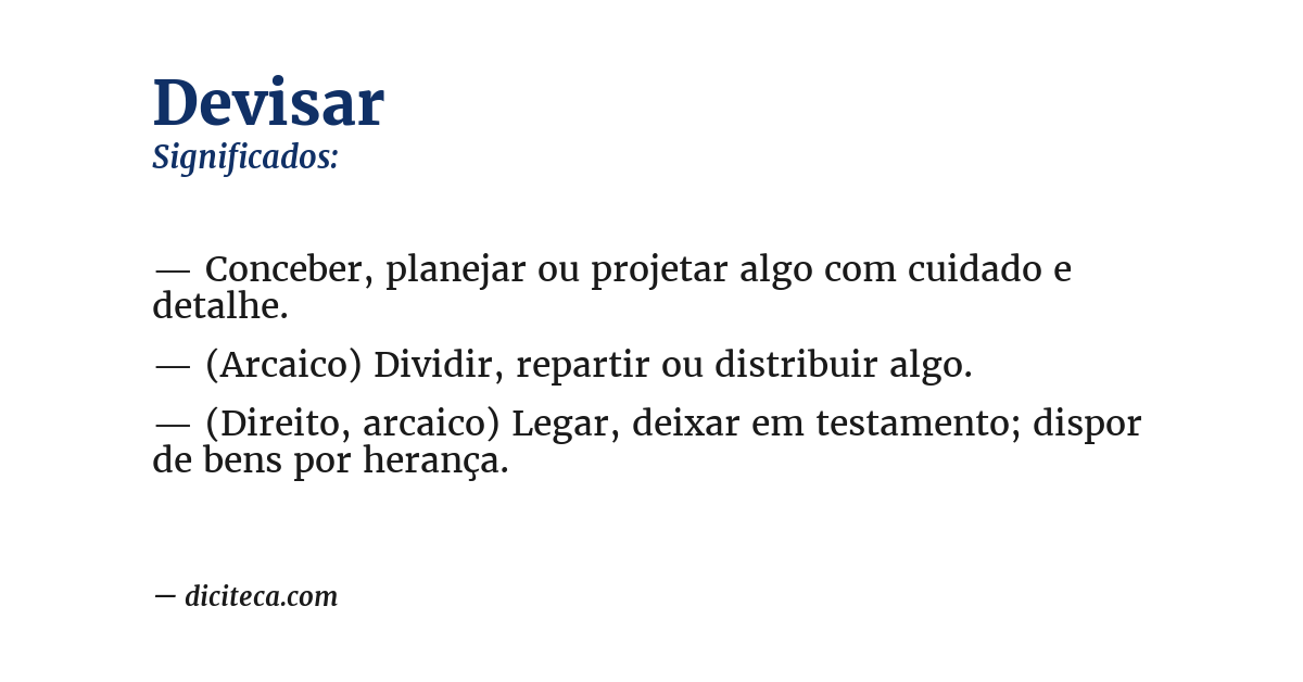 Significado de devisar